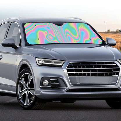 Rainbow Holographic Print Car Windshield Sun Shade