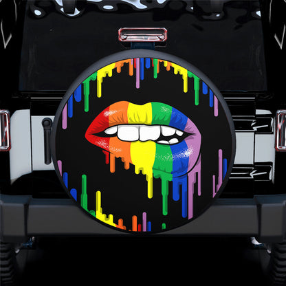 Rainbow Lips Car Spare Tire Cover