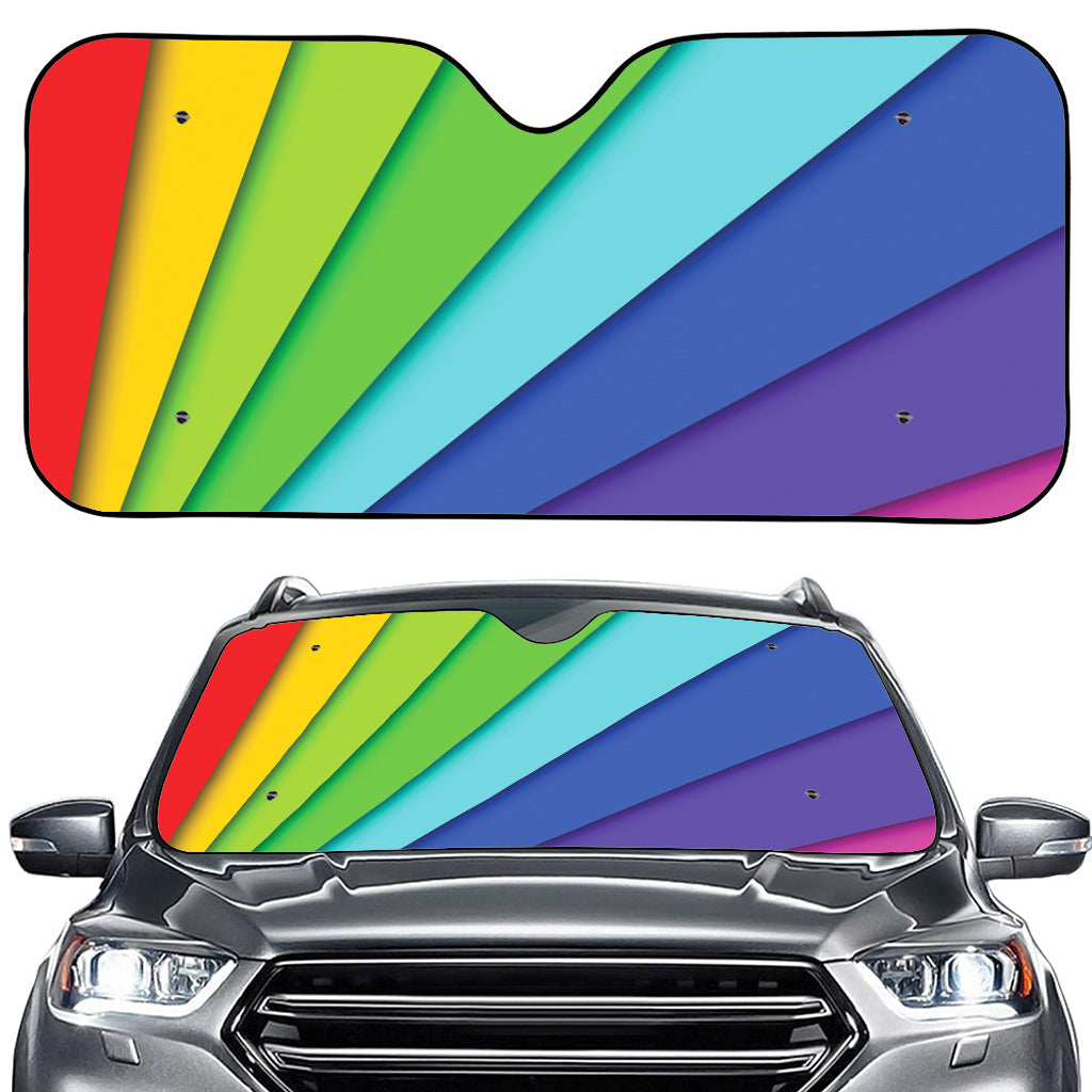 Rainbow Shades Print Car Windshield Sun Shade
