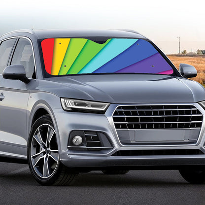 Rainbow Shades Print Car Windshield Sun Shade