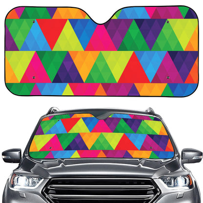 Rainbow Triangles Pattern Print Car Windshield Sun Shade