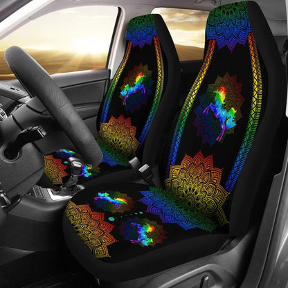 Rainbow Unicorn Mandala Car Seat Covers