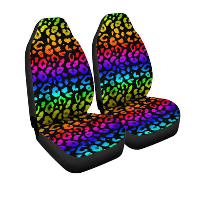 Rainbow Wild Cheetah Print Car Seat Covers Custom Car Accessories