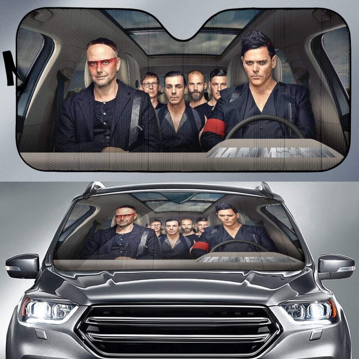 Rammstein Car Sun Shade Rock Band Sun Visor Fan Gift Universal Fit 174503