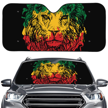 Rasta Lion Print Car Windshield Sun Shade