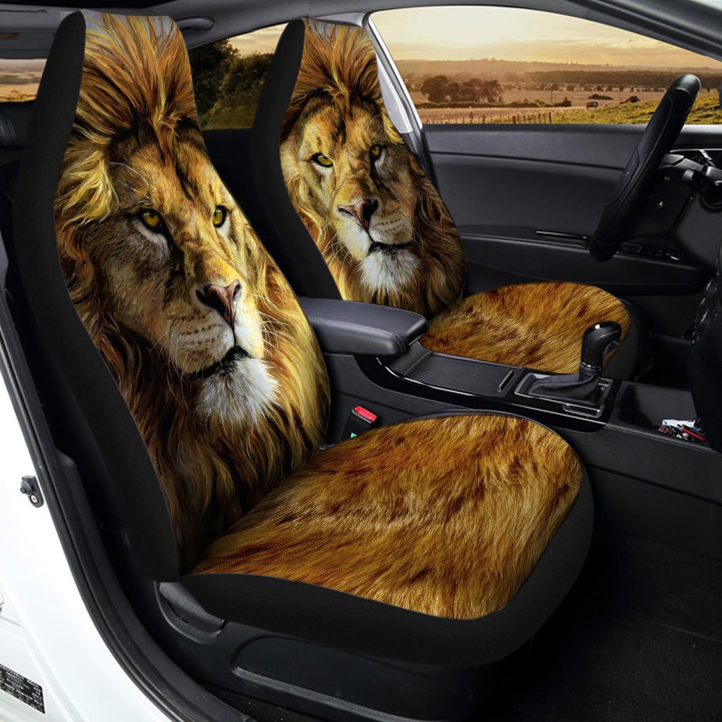 Real Cool Lion Car Seat Covers Custom Gift Idea For Dad