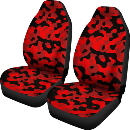 Red And Black Camouflage Luxury Premium Custom Car Seat Covers