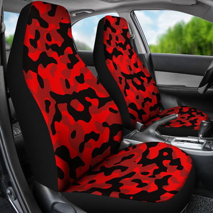 Red And Black Camouflage Luxury Premium Custom Car Seat Covers