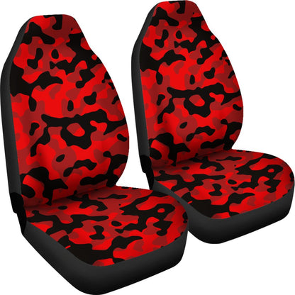 Red And Black Camouflage Luxury Premium Custom Car Seat Covers