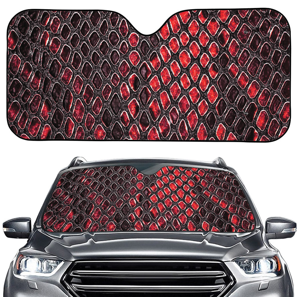Red And Black Snakeskin Print Car Windshield Sun Shade