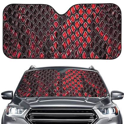Red And Black Snakeskin Print Car Windshield Sun Shade