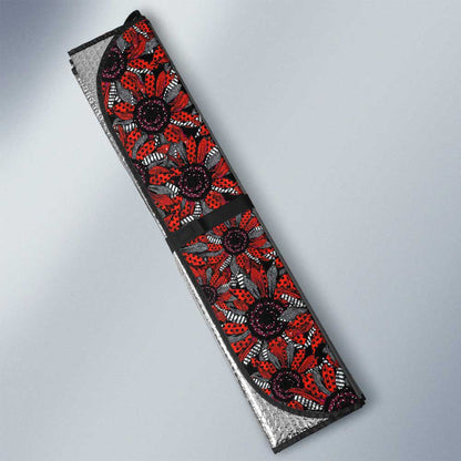Red And Black Sunflower Car Sunshade Custom Car Decoration