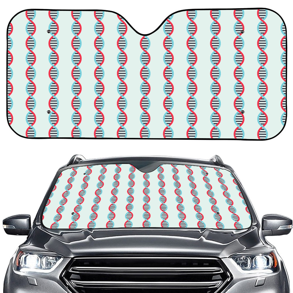 Red And Blue DNA Pattern Print Car Windshield Sun Shade