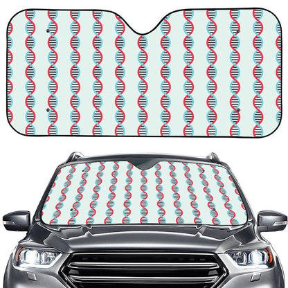 Red And Blue DNA Pattern Print Car Windshield Sun Shade