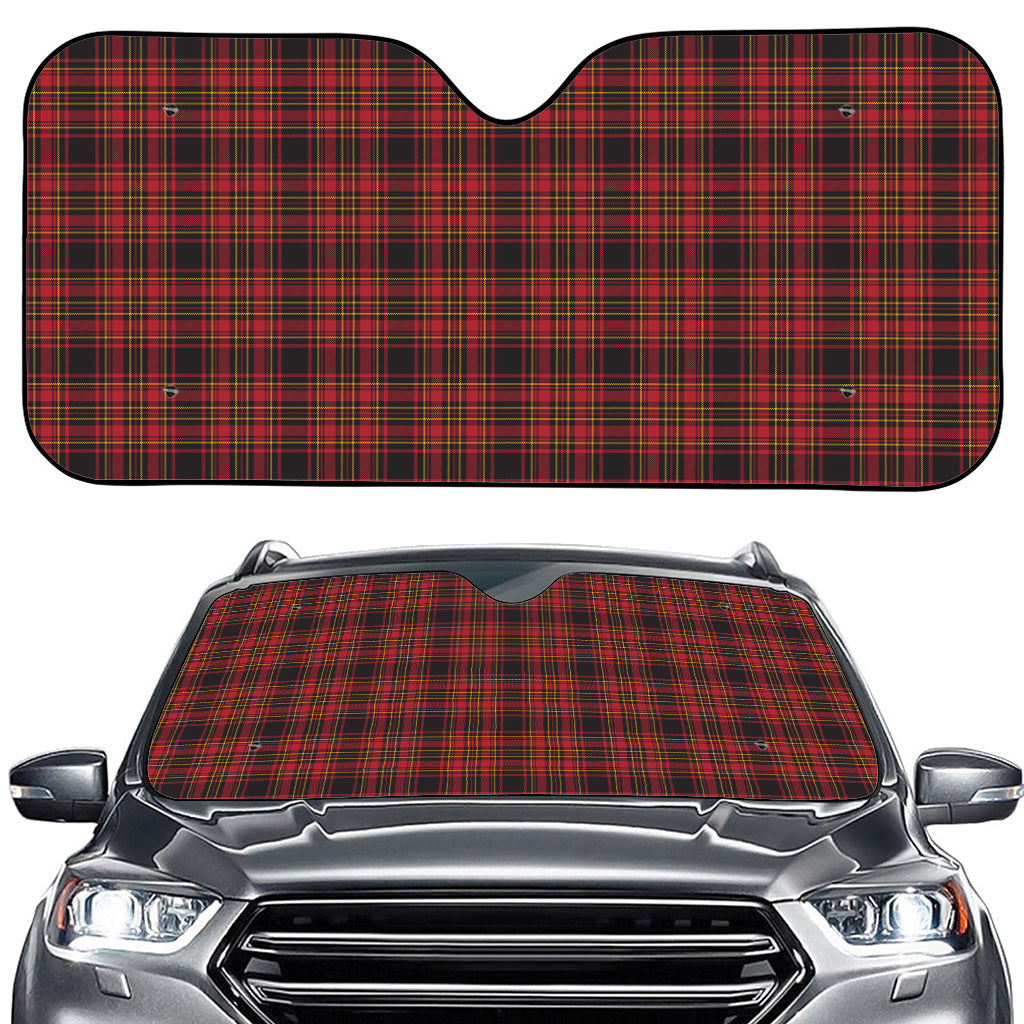 Red And Yellow Tartan Pattern Print Car Windshield Sun Shade