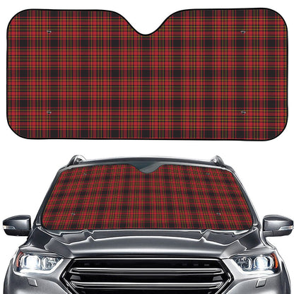 Red And Yellow Tartan Pattern Print Car Windshield Sun Shade