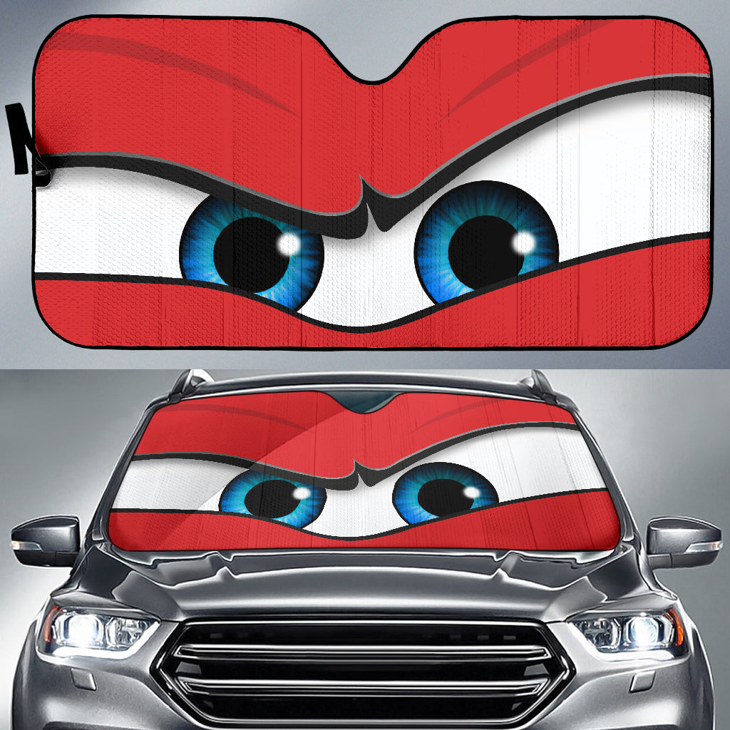 Red Angry Eyes Car Auto Sun Shades