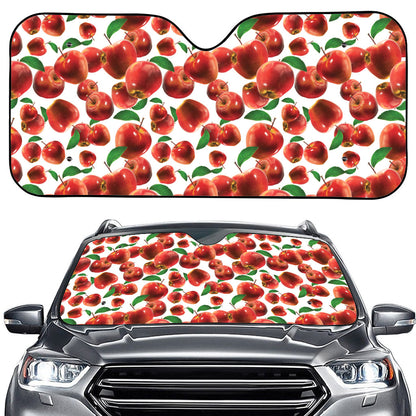 Red Apple Pattern Print Car Windshield Sun Shade