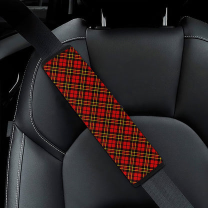 Red Black Fabric Premium Custom Car Seat Belt Covers