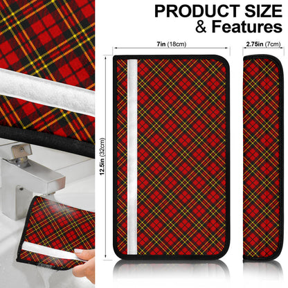 Red Black Fabric Premium Custom Car Seat Belt Covers