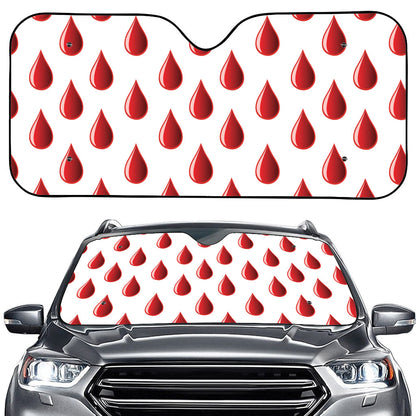 Red Blood Drop Pattern Print Car Windshield Sun Shade