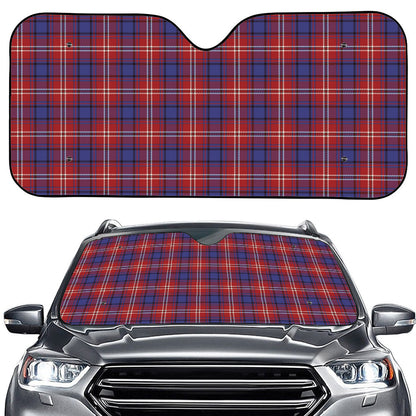 Red Blue And White Tartan Pattern Print Car Windshield Sun Shade