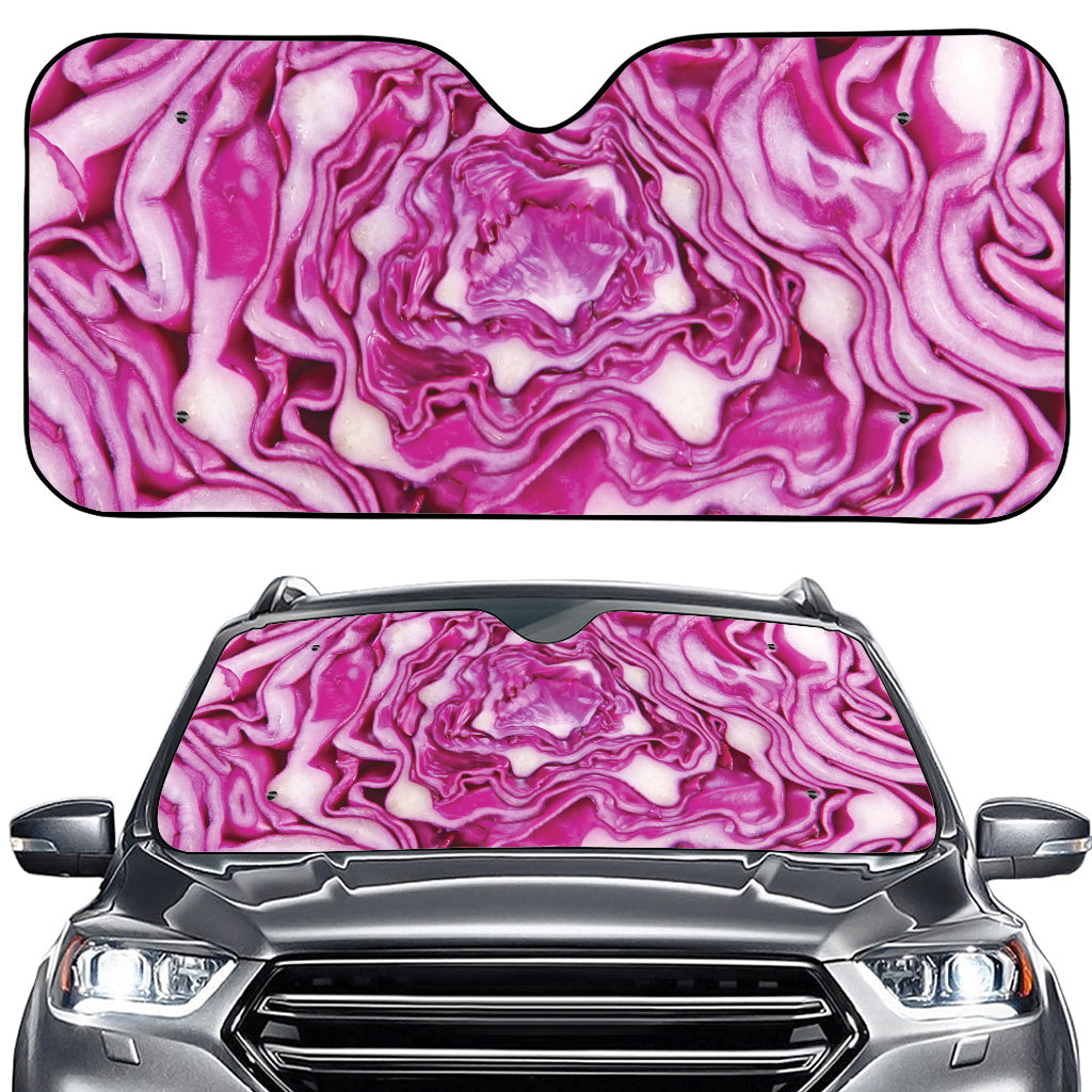 Red Cabbage Print Car Windshield Sun Shade