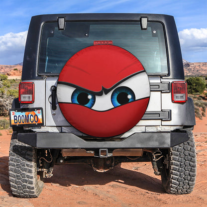 Red Cartoon Angry Eyes Car Spare Tire Cover