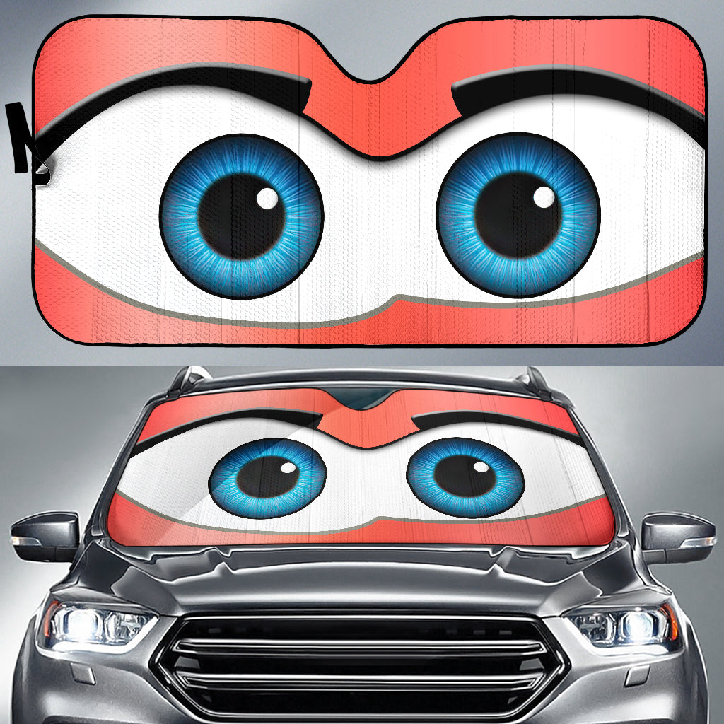 Red Cartoon Eyes Car Auto Sunshades
