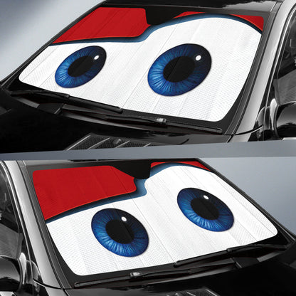 Red Cartoon Funny Surprise Eyes  Car Auto Sun Shades Windshield Accessories Decor Gift