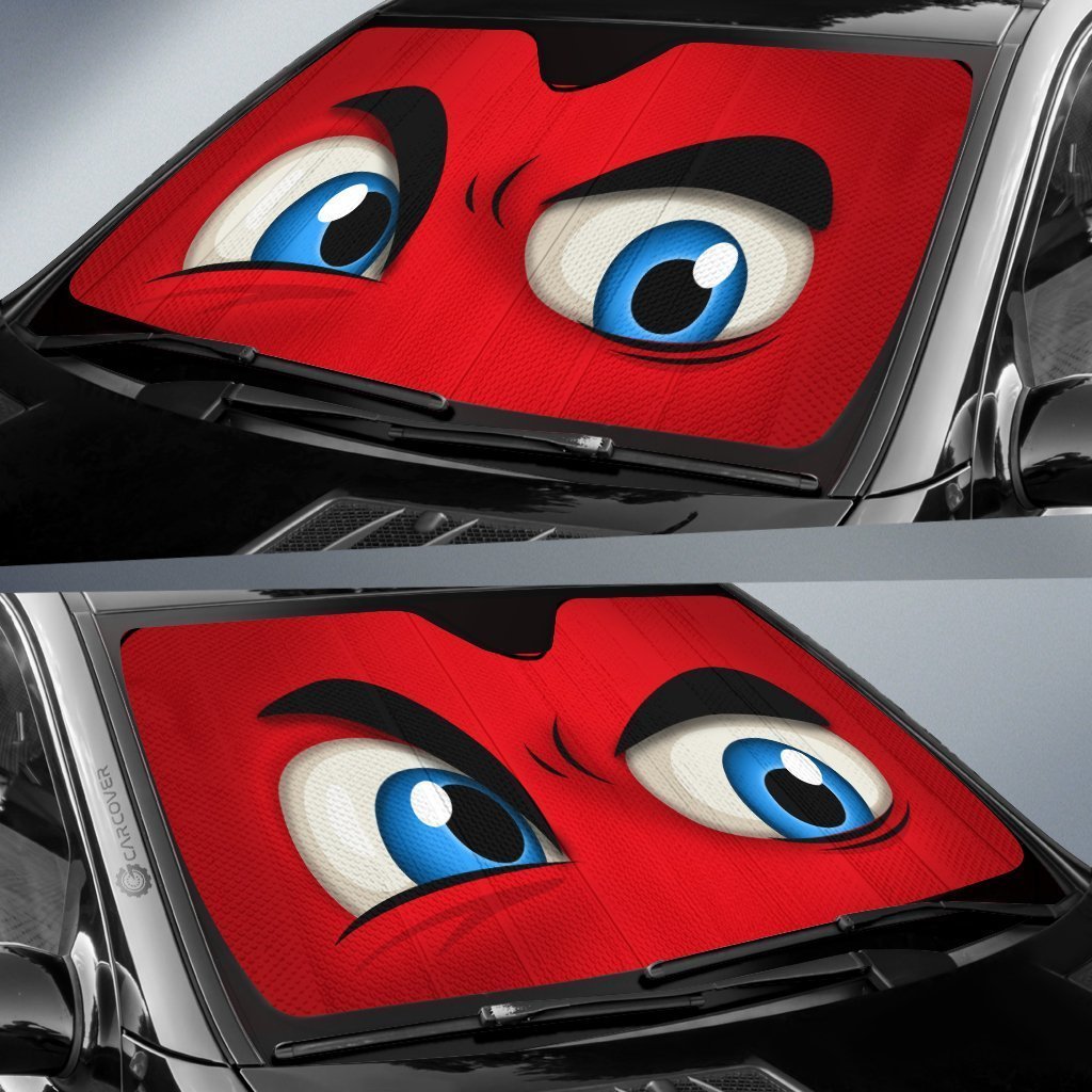 Red Challenging Car Eyes Sun Shade Custom Funny Car Accessories