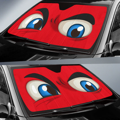 Red Challenging Cartoon Eyes Car Auto Sun Shades Windshield Accessories Decor Gift