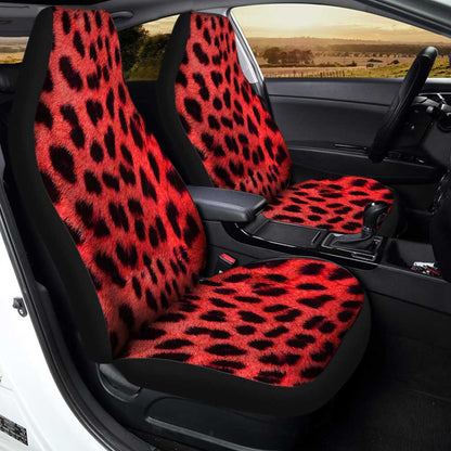 Red Cheetah Print Car Seat Covers Custom Car Accessories