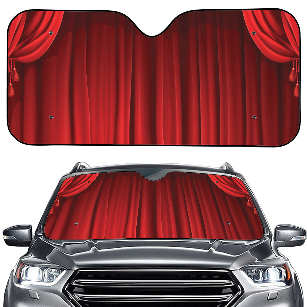 Red Curtain Theater Print Car Windshield Sun Shade