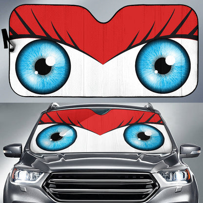 Red Cute Eyes Cartoon Auto Sun Shades