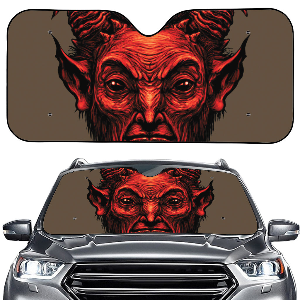 Red Devil Satan Print Car Windshield Sun Shade
