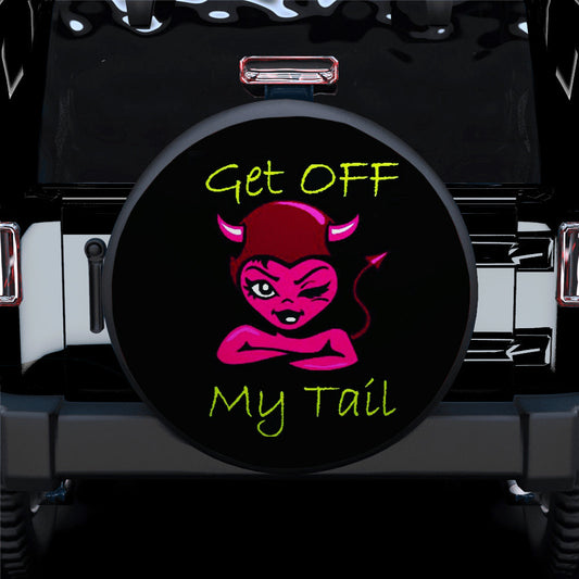 Red Get Off My Tail Jeep Car Spare Tire Cover