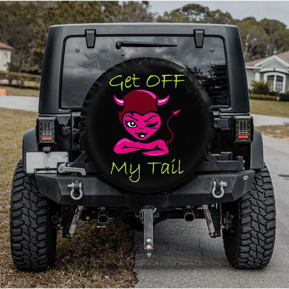 Red Get Off My Tail Jeep Car Spare Tire Cover