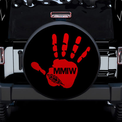 Red Handprint MMIW Car Spare Tire Cover