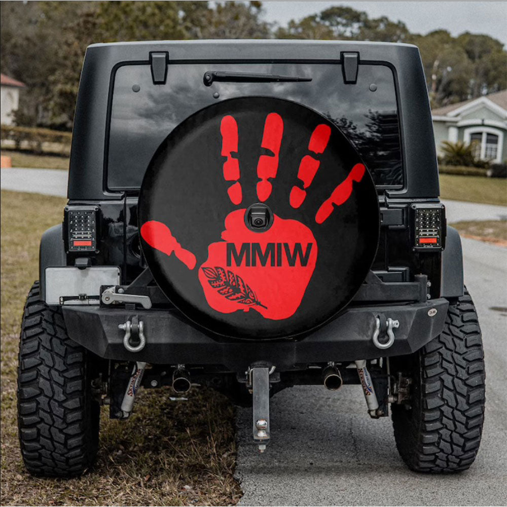 Red Handprint MMIW Car Spare Tire Cover