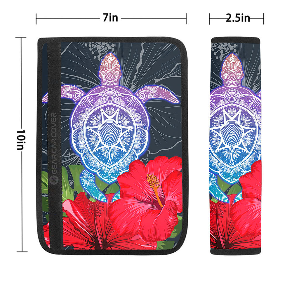 Red Hibiscus Flowers Seat Belt Covers Custom Turtle Animal Car Accessories