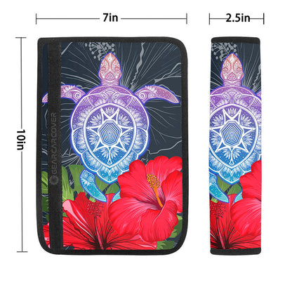 Red Hibiscus Flowers Seat Belt Covers Custom Turtle Animal Car Accessories