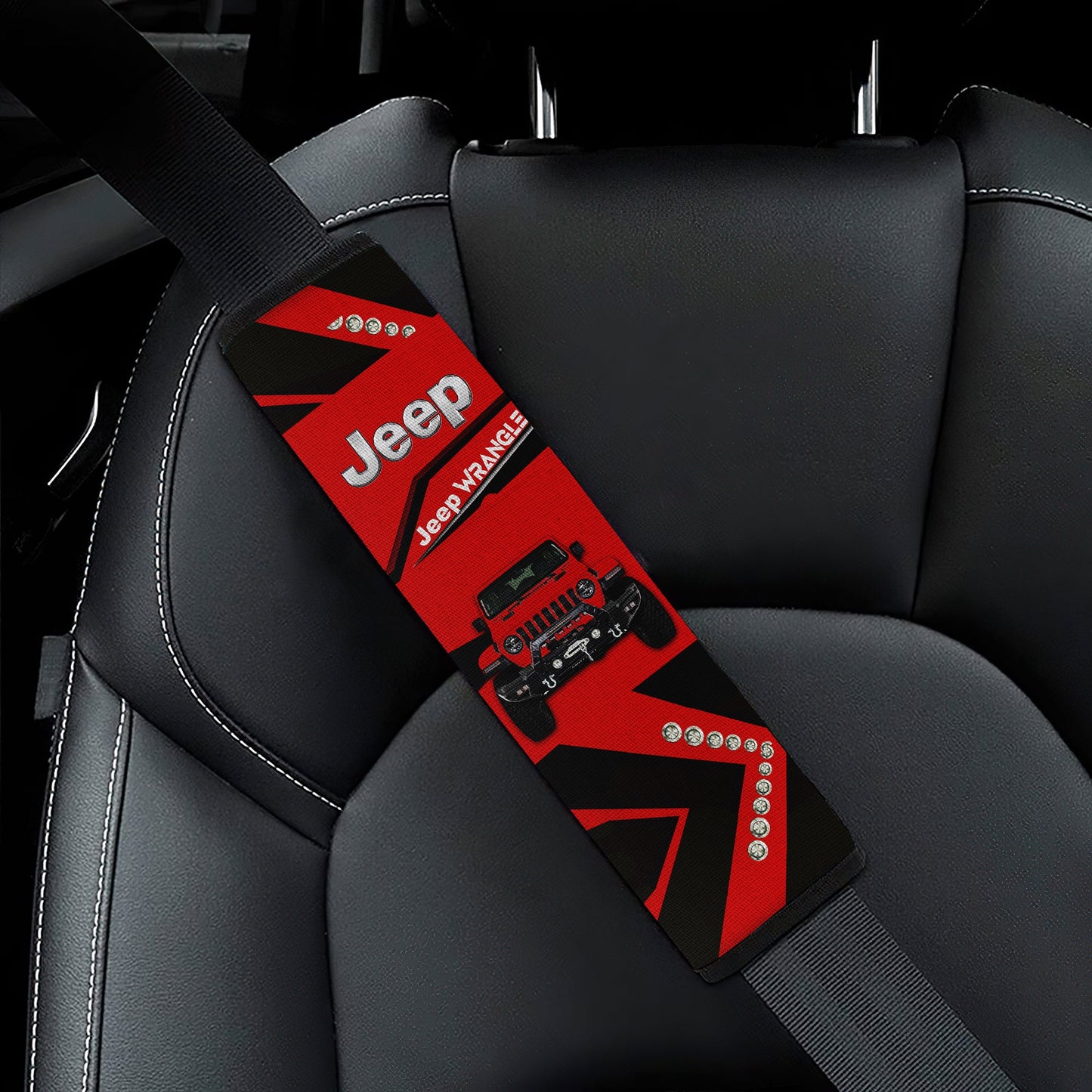 Red Jeep Car Seat Belt Cover Custom Car Accessories