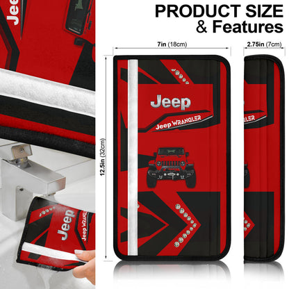 Red Jeep Car Seat Belt Cover Custom Car Accessories