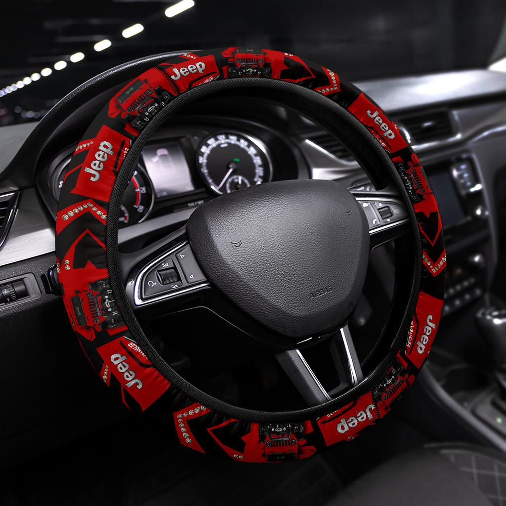 Red Jeep Car Steering Wheel Cover