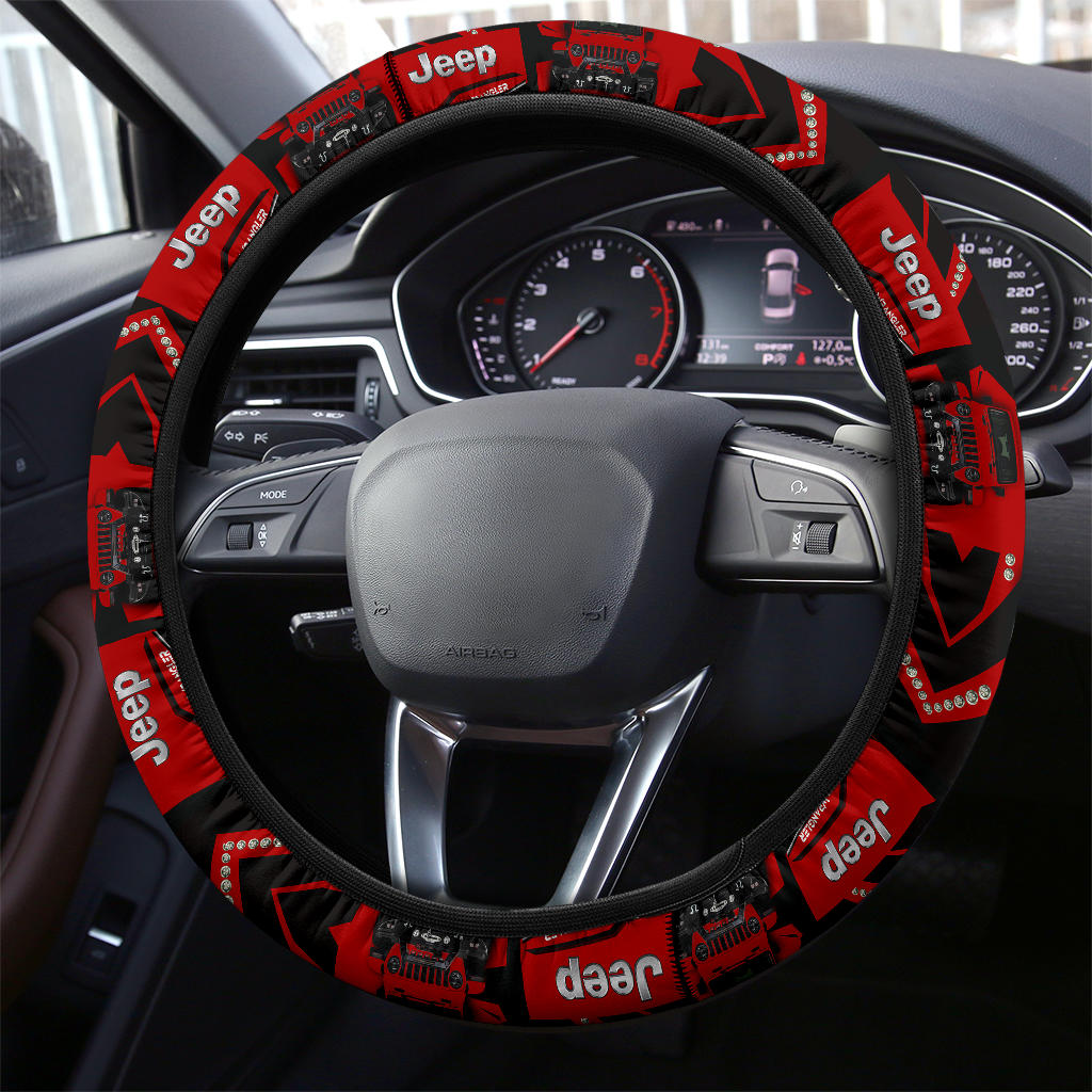 Red Jeep Car Steering Wheel Cover