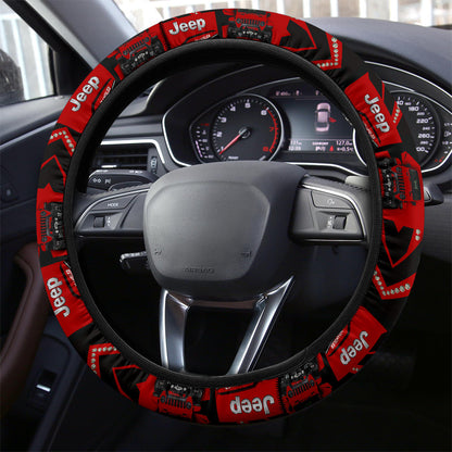 Red Jeep Car Steering Wheel Cover