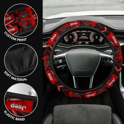 Red Jeep Car Steering Wheel Cover