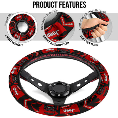 Red Jeep Car Steering Wheel Cover