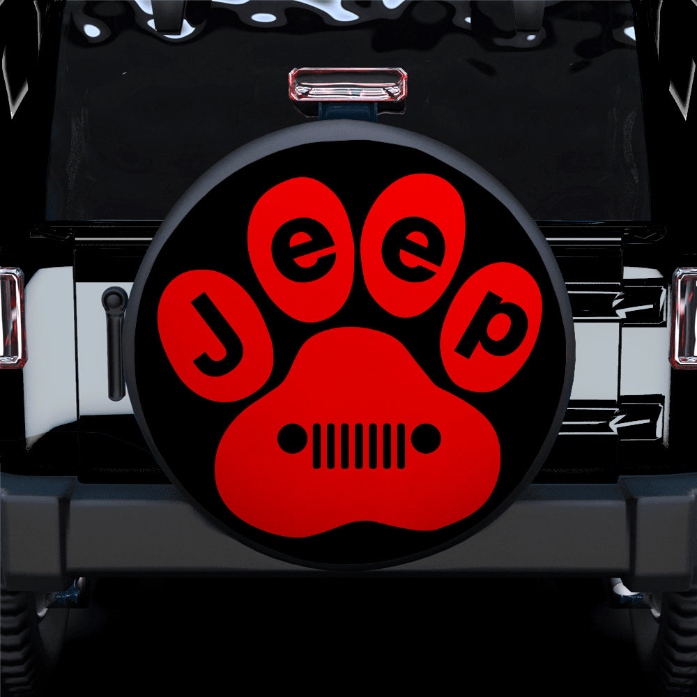 Red Jeep Paw Car Spare Tire Cover